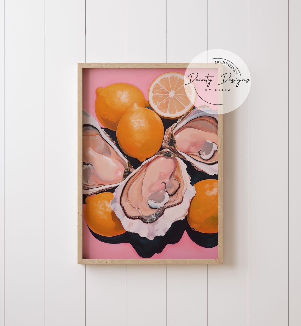 Oysters and Lemons Bold Kitchen Food Painting Pop Art Poster - Image 4
