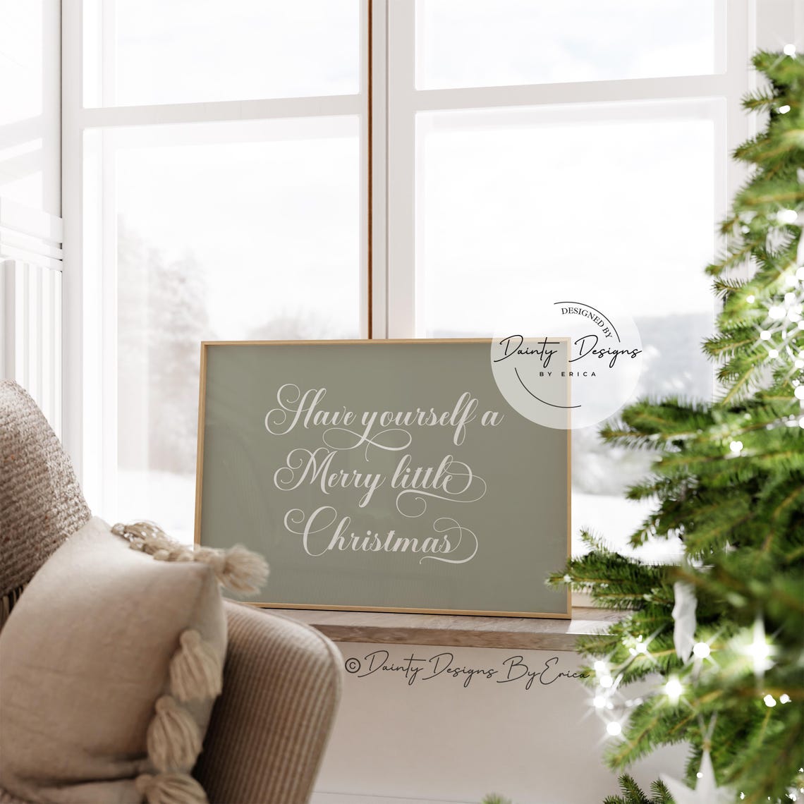 Have Yourself A Merry Little Christmas Sage Green Beautiful Poster - Image 3