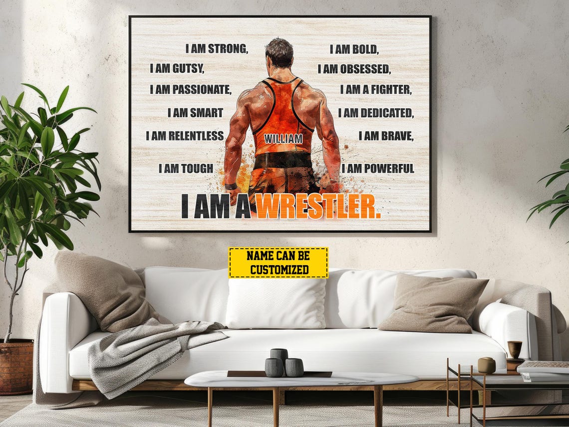 I Am Wrestler Personalized Wrestling Poster Wrestling Print Wrestling Gift For Boys Men - Image 5
