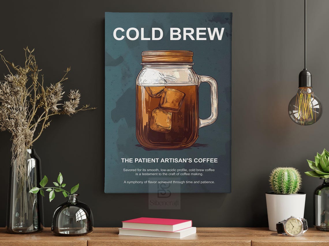 Vintage Cold Brew Coffee Print Coffee Poster Print Drinks Wall Art Decor - Image 5