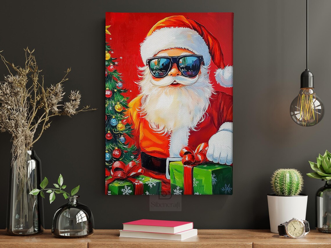 Funny Santa Portrait, Cozy Christmas Poster Print - Image 6