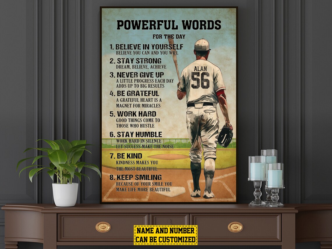 Baseball Powerful Day Personalized Poster - Image 2