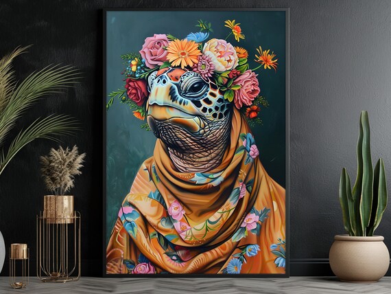 Matisse Floral Turtle Poster Print