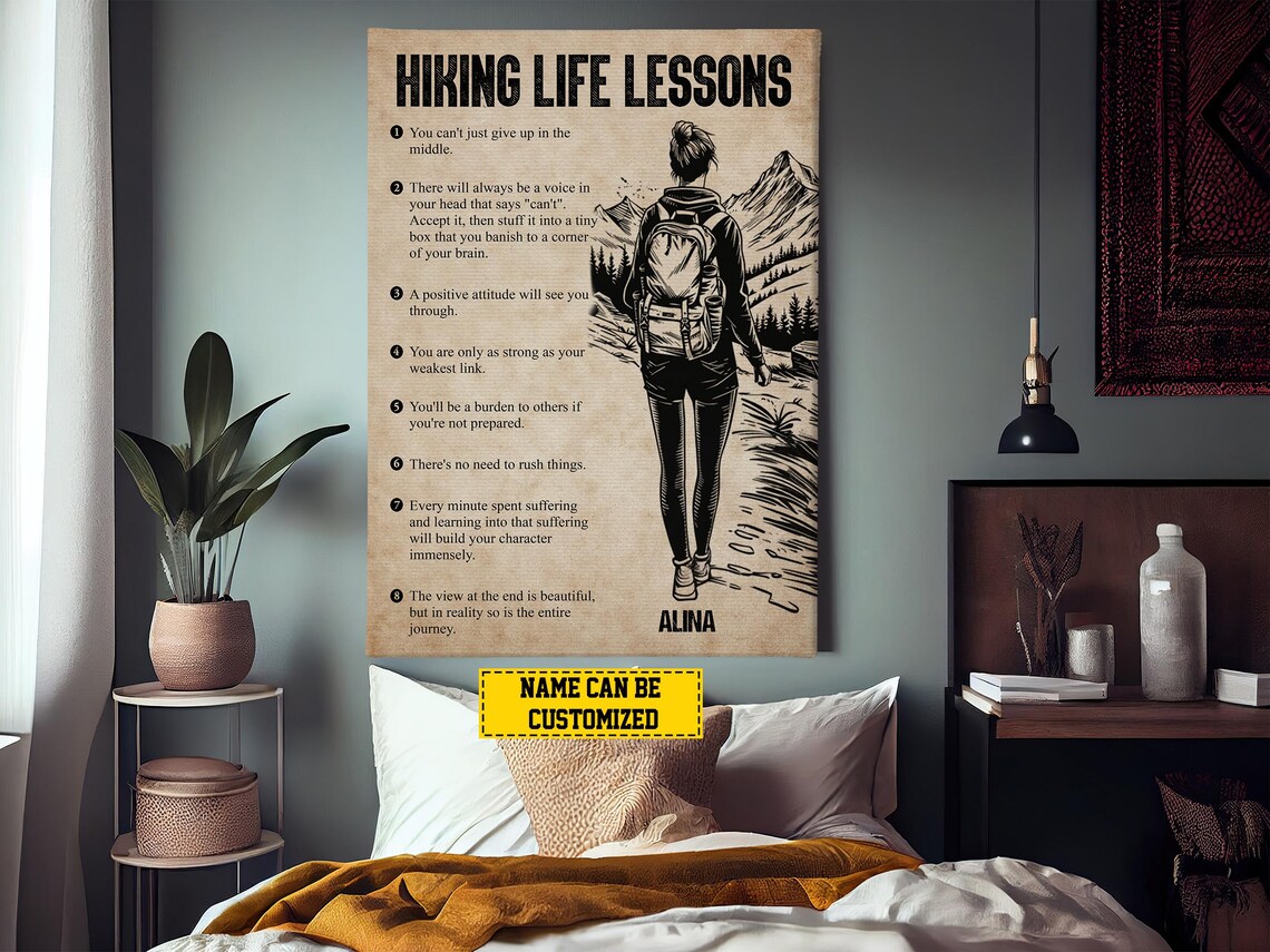 Personalized Hiking Life Lessons Poster, Adventure Art - Image 3