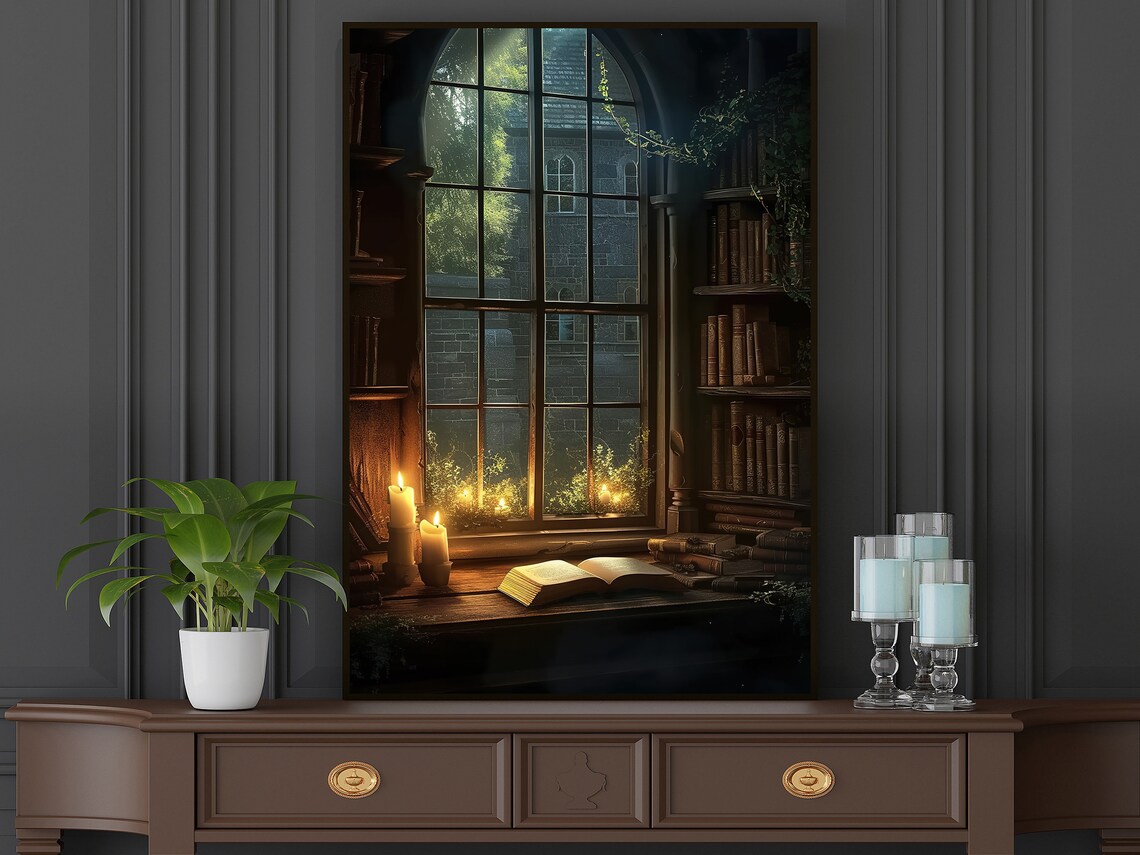 Dark Surreal Magic Window, Gothic Book Art Print - Image 3
