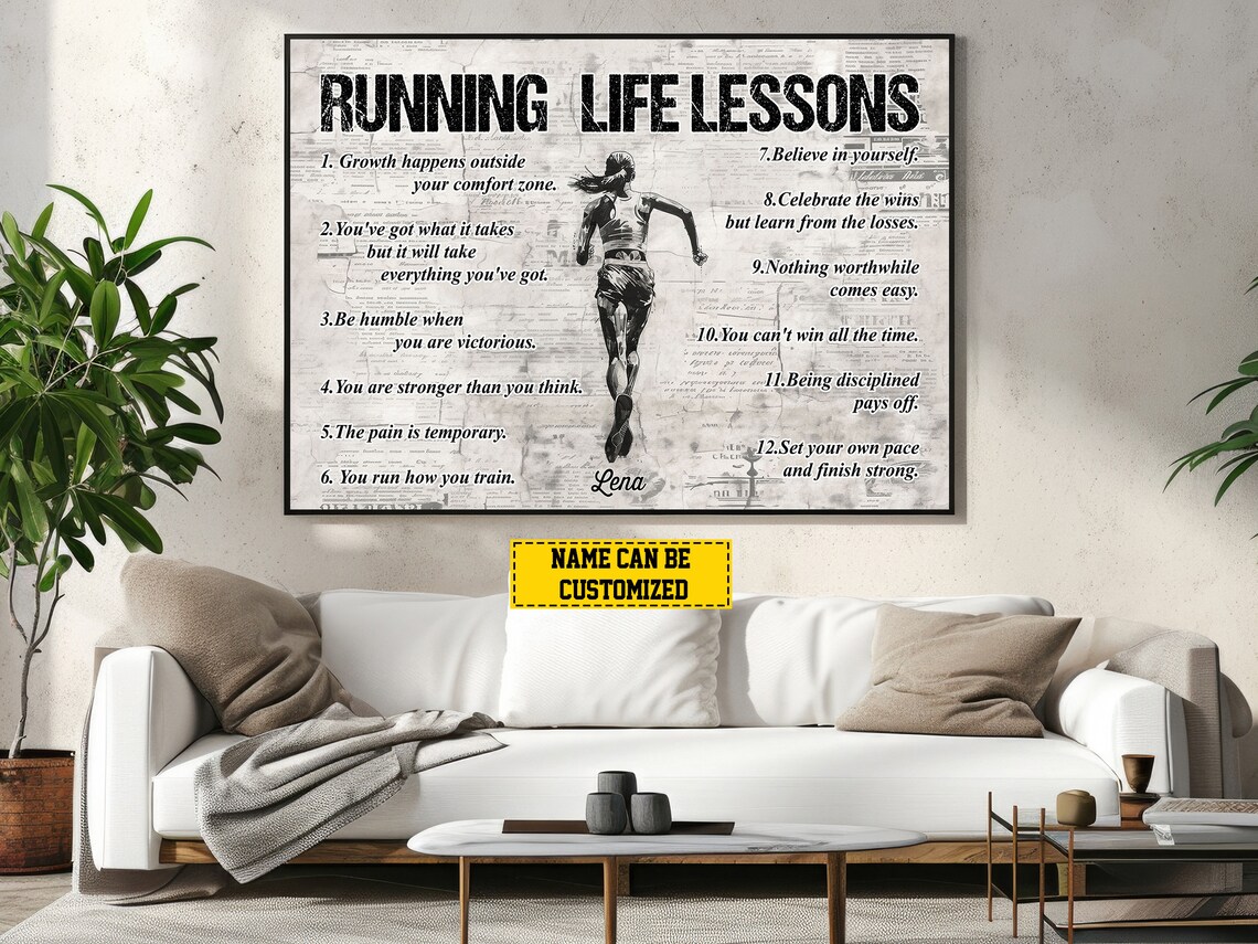 Running Life Lessons Personalized Art Print For Her - Image 2
