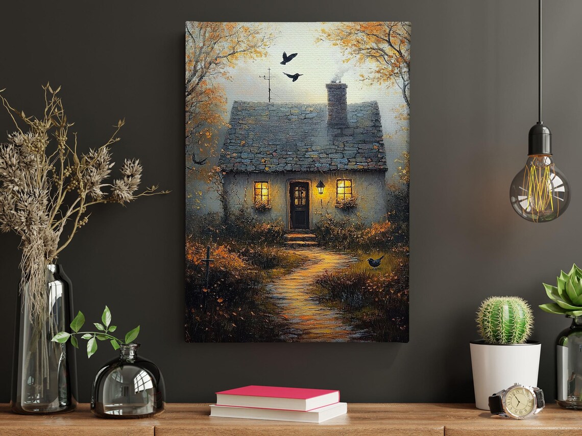 Cozy Witchy House, Warming Halloween Art Print - Image 5