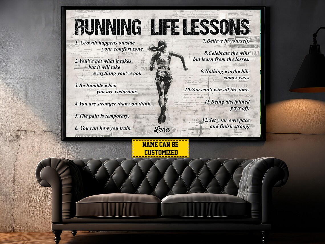 Running Life Lessons Personalized Art Print For Her - Image 4