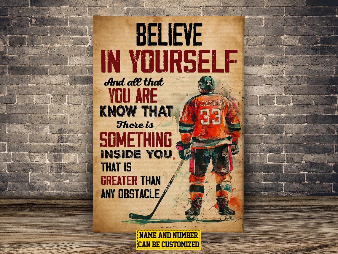 Vintage Hockey Inspiration Personalized Poster Print - Image 2