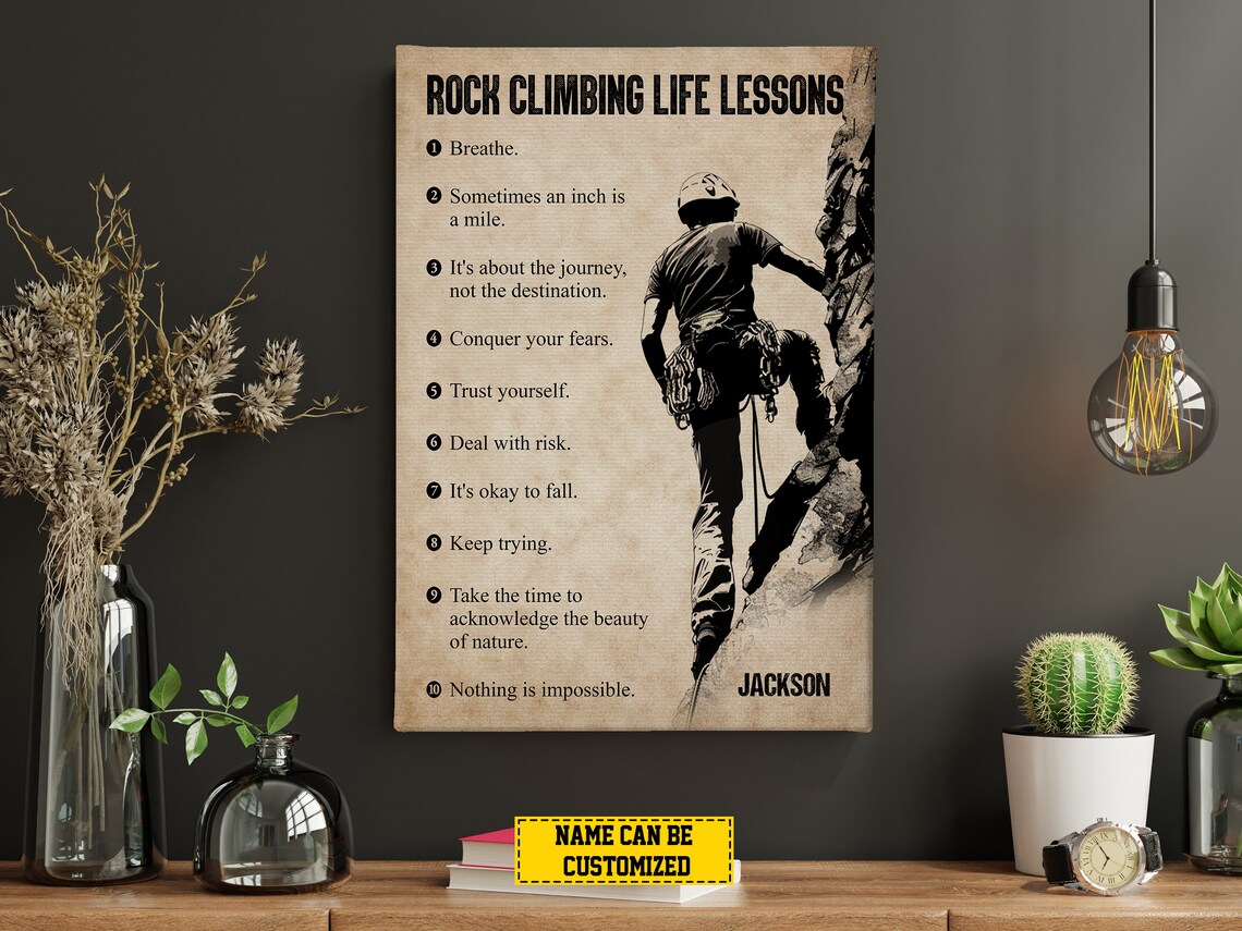 Personalized Rock Climbing Life Lessons Poster Print - Image 3