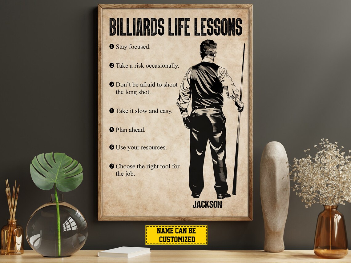 Billiards Life Lessons Personalized Poster Print