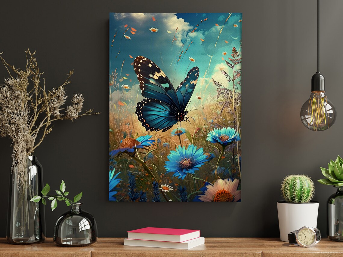 Vintage Butterflies in the Field, Botanical Art Print - Image 3