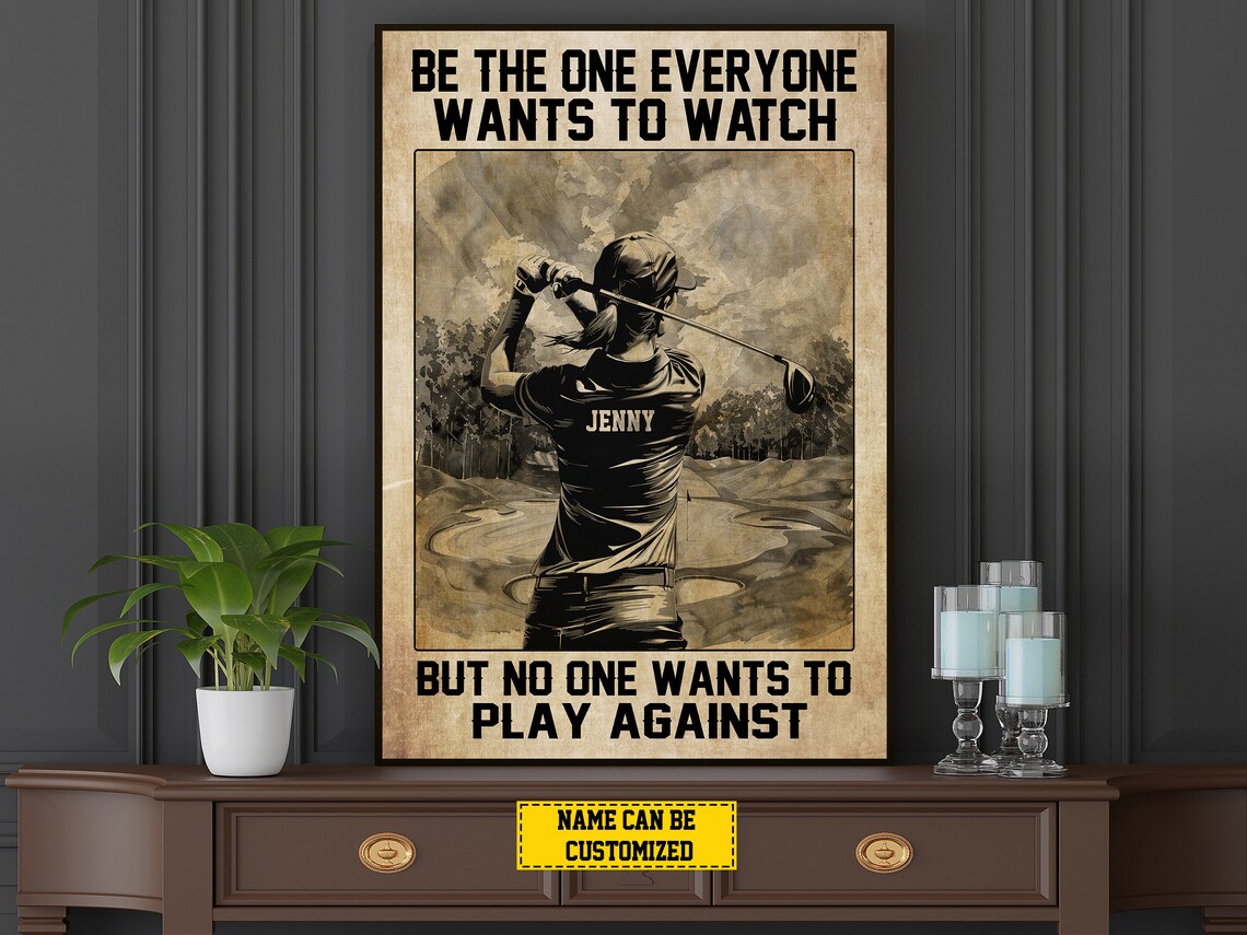 Vintage Golf Motivation Personalized Poster Print - Image 4