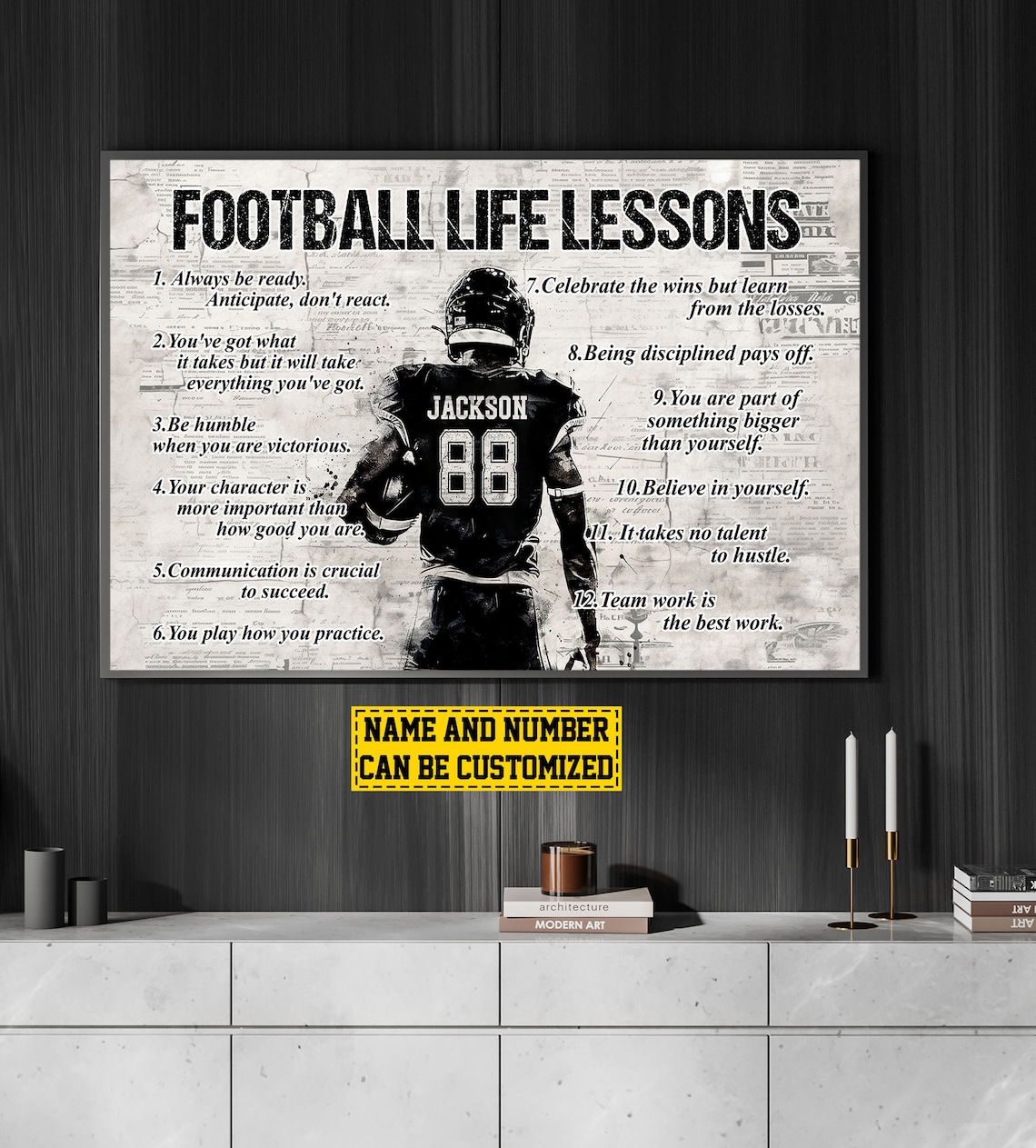 Personalized Football Life Lessons Poster Print - Image 4