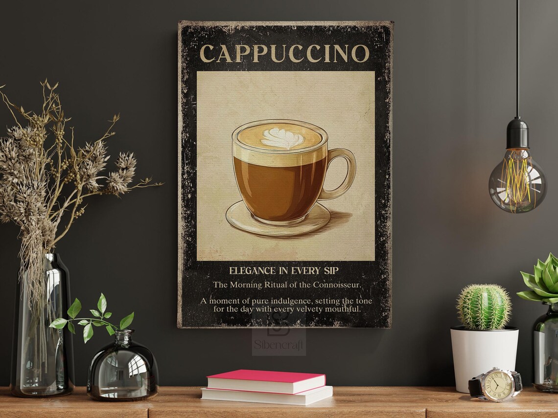 Vintage Cappuccino Art Print, Coffee Decor - Image 6