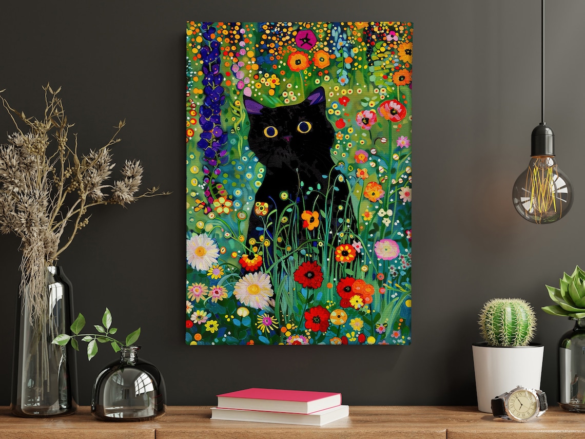 Matisse Black Cat in Flowers, Vintage Cat Art Print - Image 4