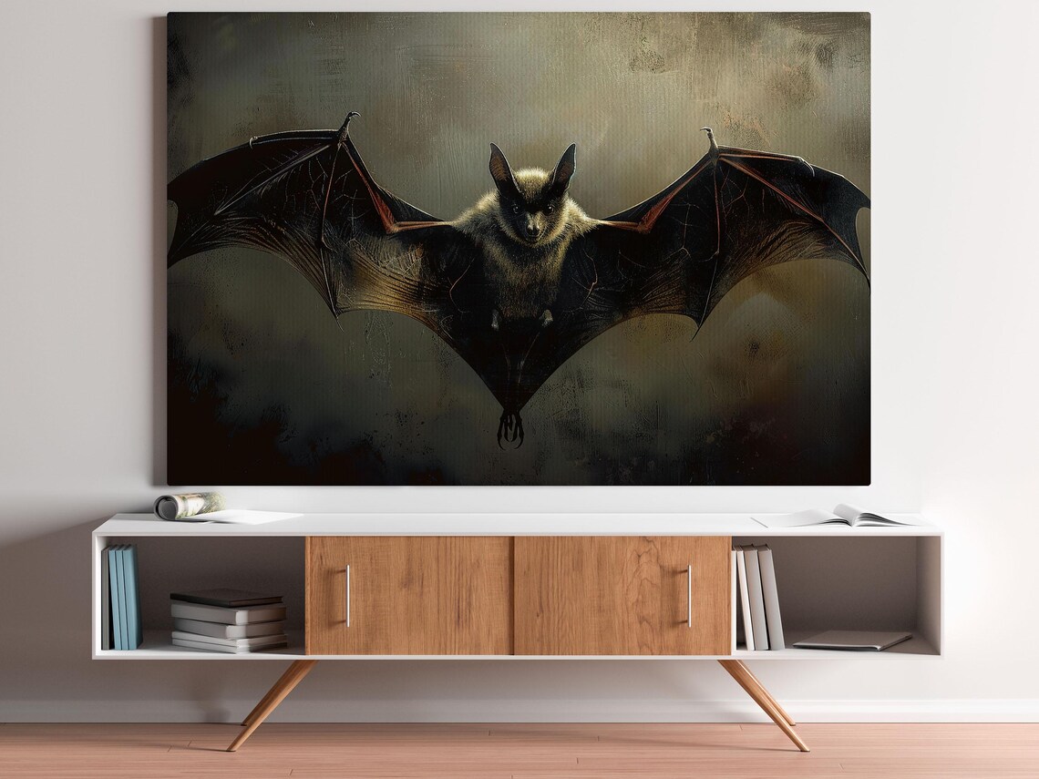 Dark Bat Print Halloween Poster - Image 5