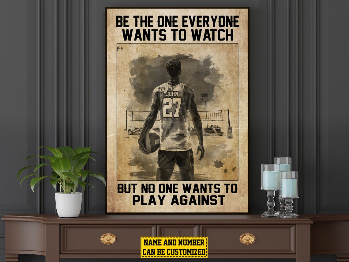 Personalized Volleyball Motivational Quote Vintage Player Poster Gift - Image 5