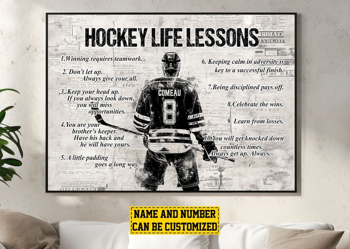 Hockey Life Lessons Personalized Poster Print