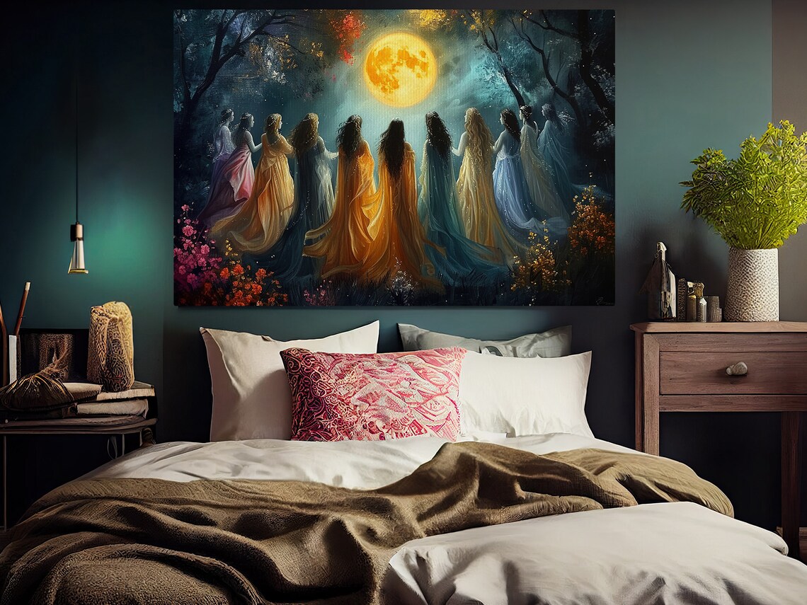 Witches Make Magic Painting Moon Calling Art Print - Image 3