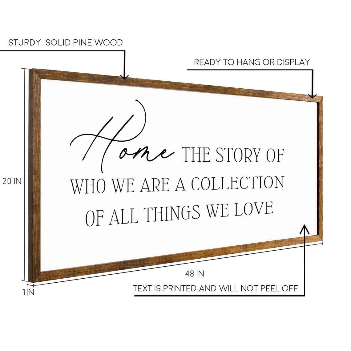Home The Story Of Who We Are Sign Home Sign Home Decor Sign Farmhouse Wall Decor Wood Framed Sign Inspirational Home Wall Decor - Image 2