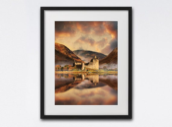 Kilchurn Castle Scotland Travel Poster, Landscape