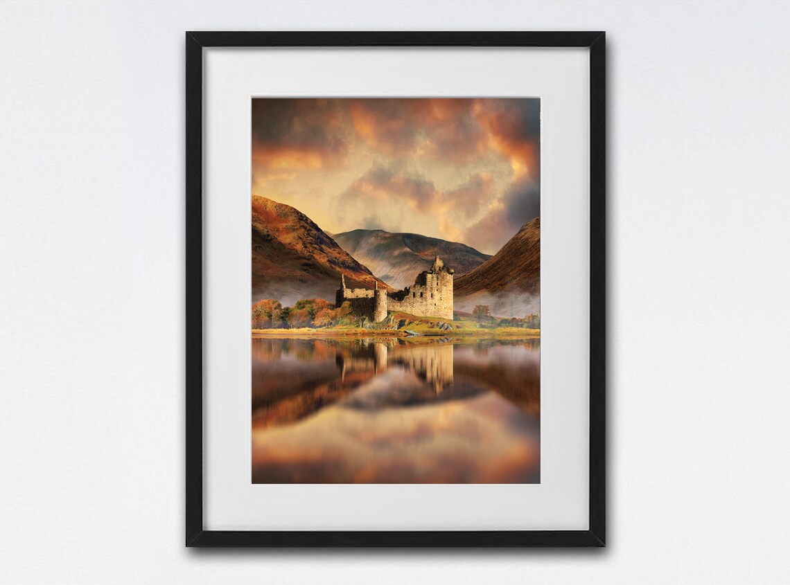 Kilchurn Castle Scotland Travel Poster, Landscape