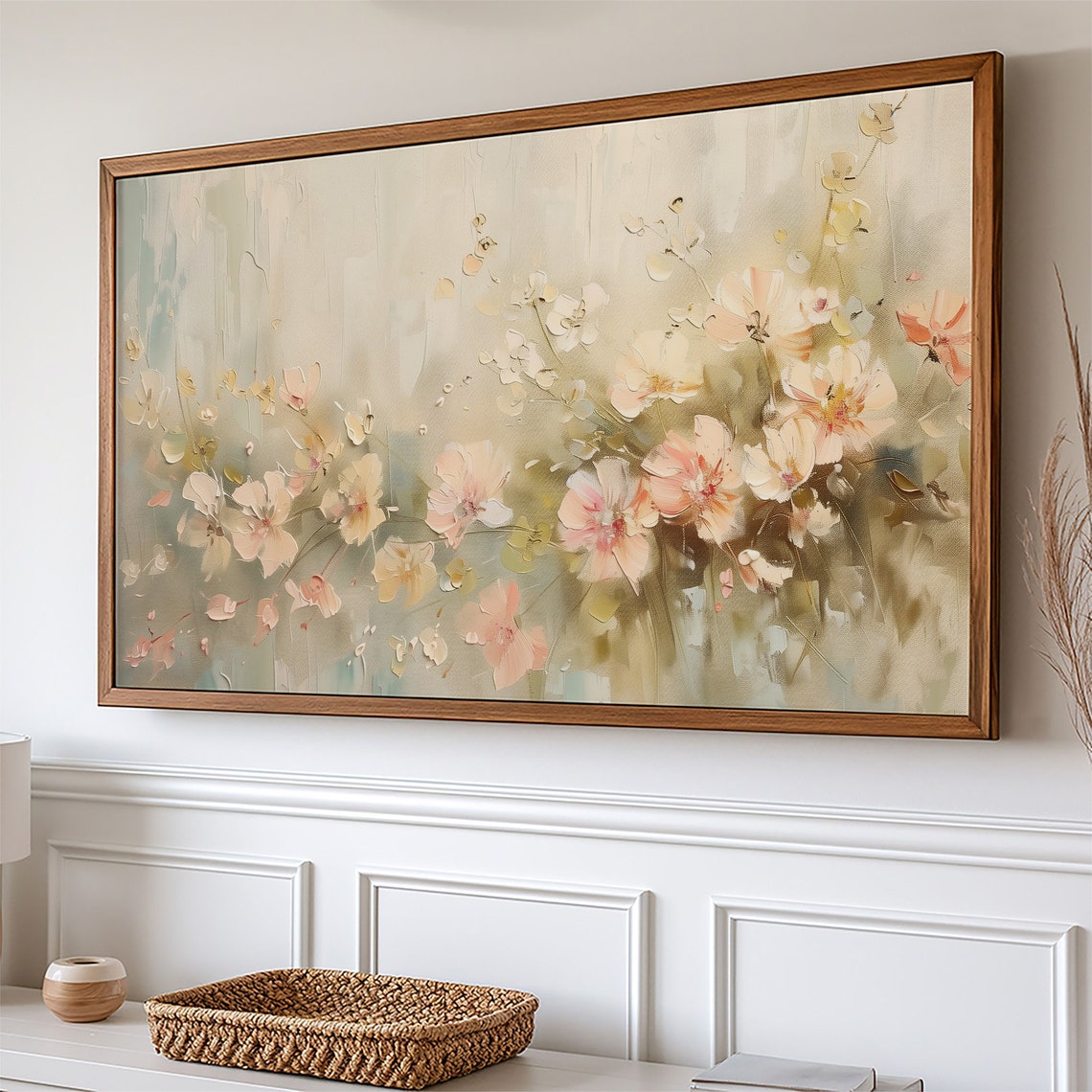 Spring Petals Pastel Wildflowers Soft Textured Floral Painting Poster - Image 3