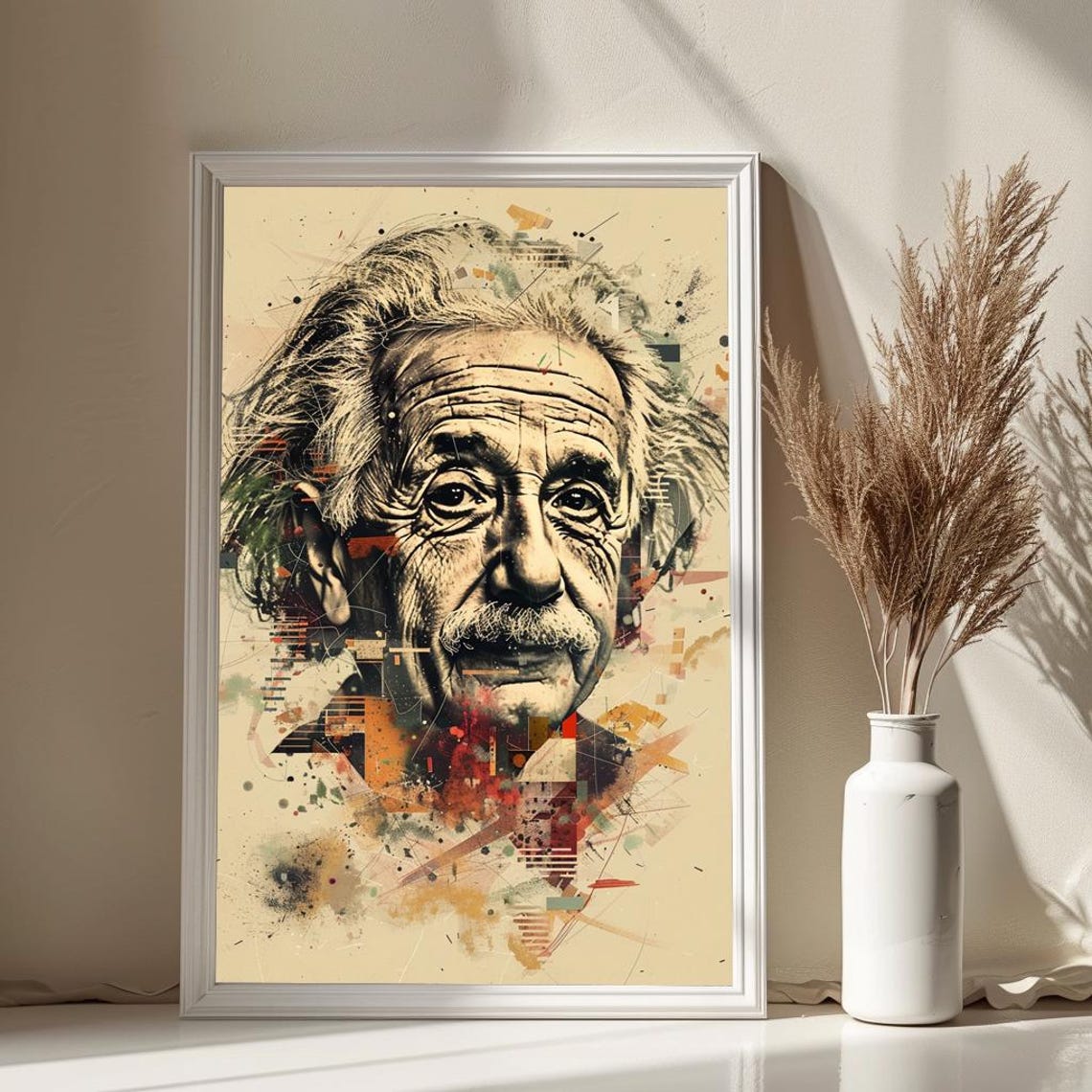 Albert Einstein Portrait Color Splash Art Genius Science Poster - Image 4