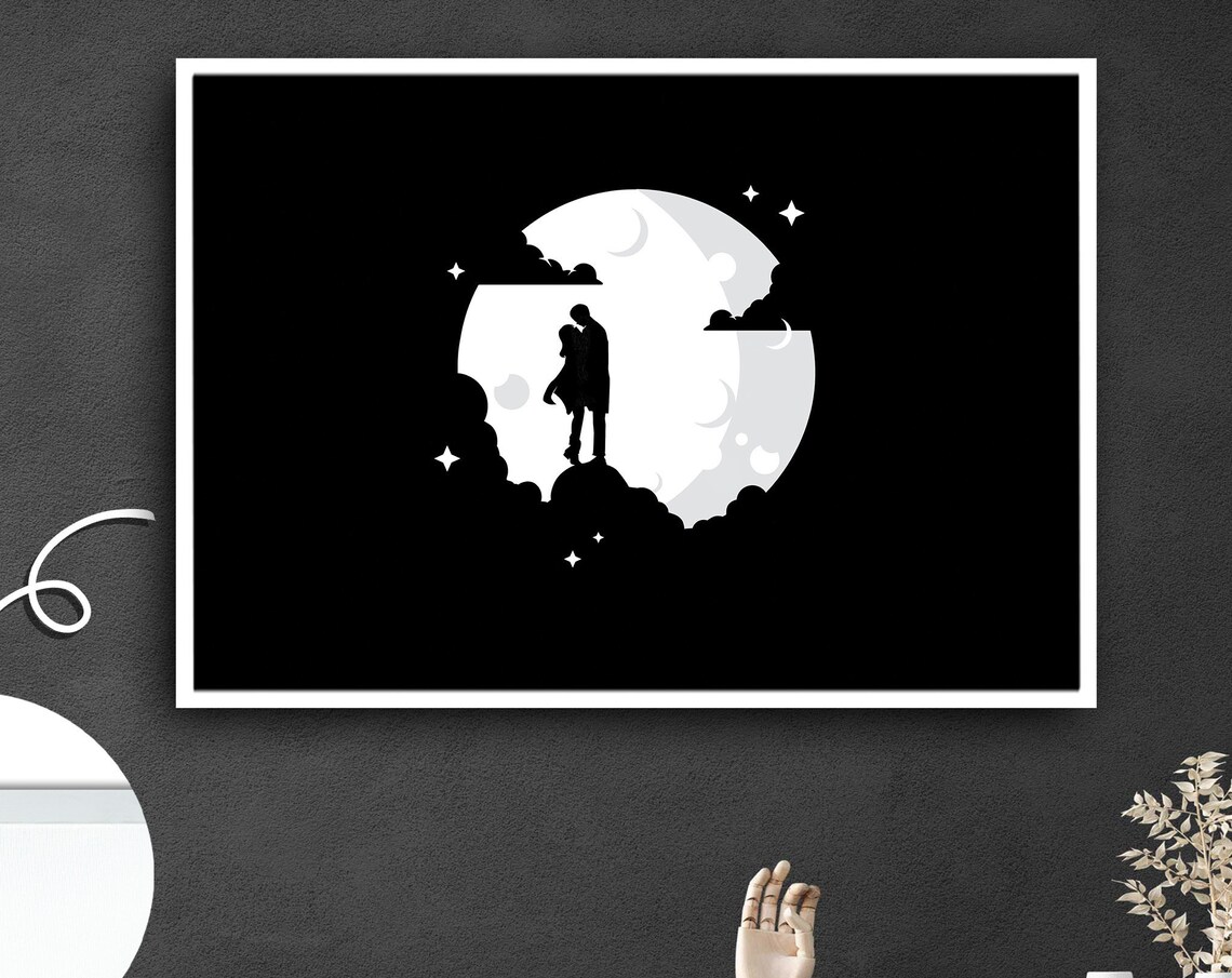 Silhouette Moonlight - Contemporary Travel Poster