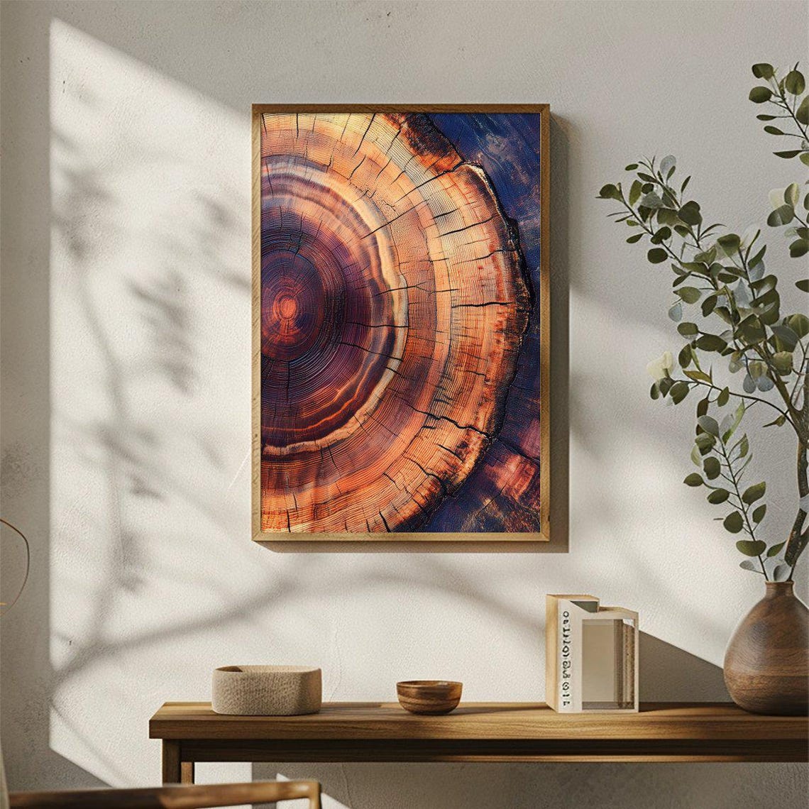 Boho Tree Ring Artwork Abstract Woodgrain Print Rustic Wall Art Nature Inspired Decor Home Office Print - Image 3