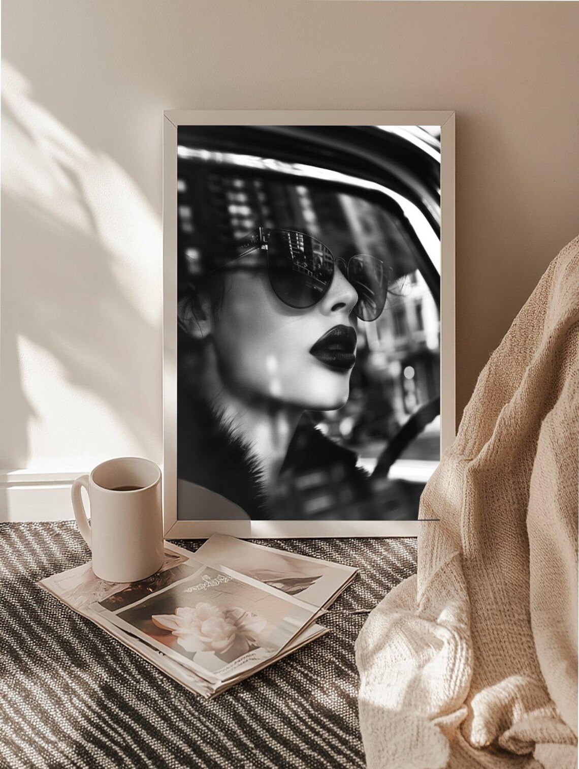 Hollywood Chic Woman In Sunglasses In Car Window Vintage Glam Poster - Image 2