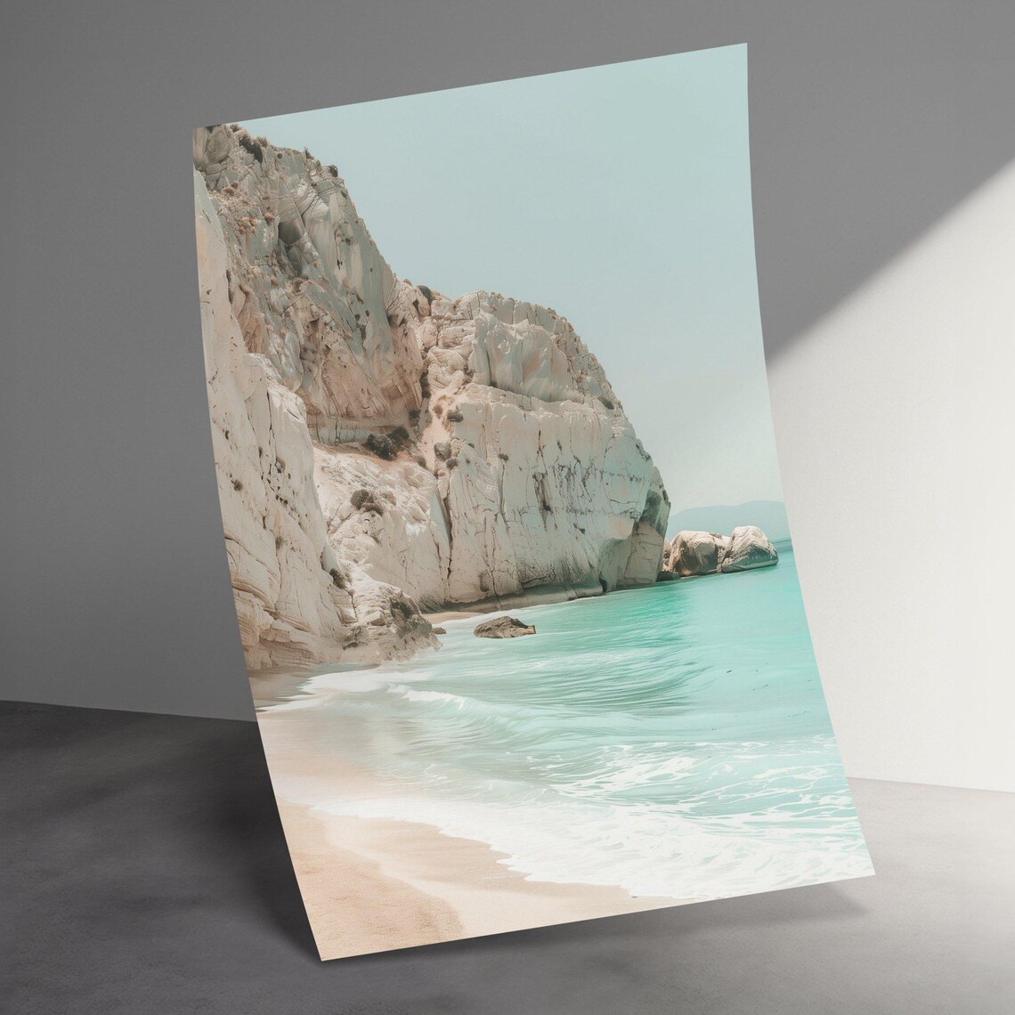 White Cliffs Turquoise Sea Coastal Beach Travel Photography Poster - Image 3