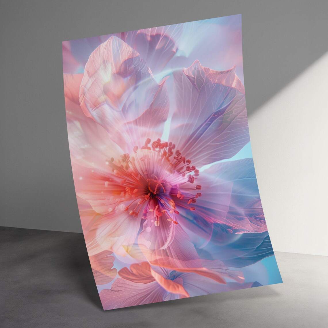 Ethereal Dreamy Pastel Pink Flower Bloom Macro Soft Blossom Poster - Image 3