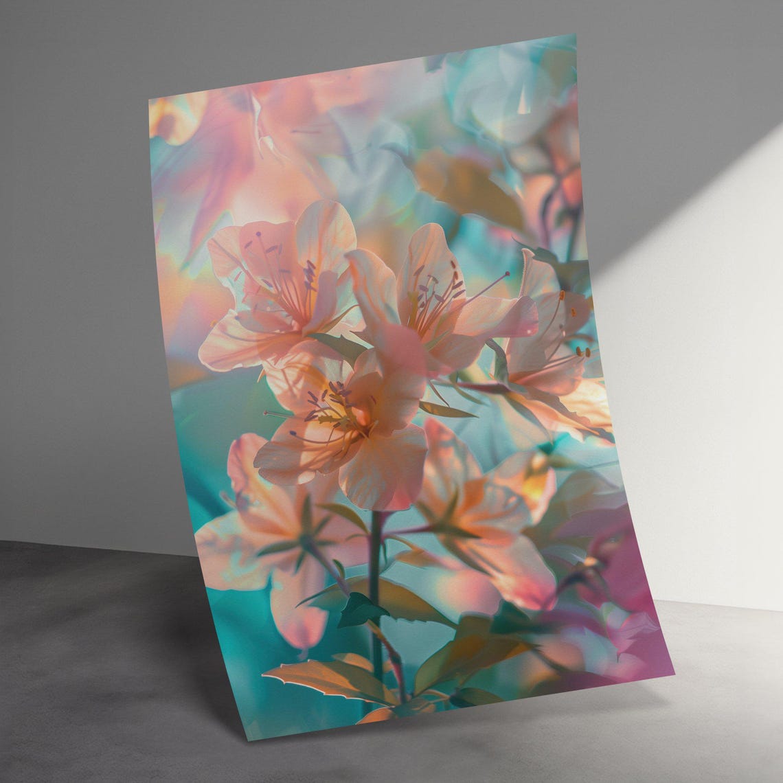 Dreamy Pink Pastel Blossom Flowers Soft Botanical Floral Poster - Image 3