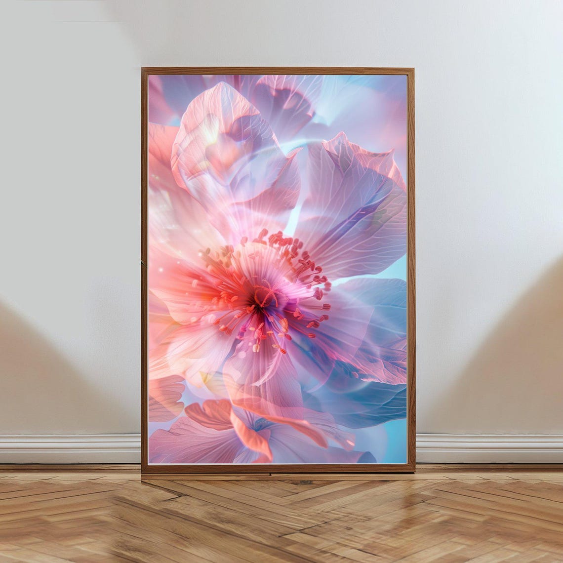 Ethereal Dreamy Pastel Pink Flower Bloom Macro Soft Blossom Poster