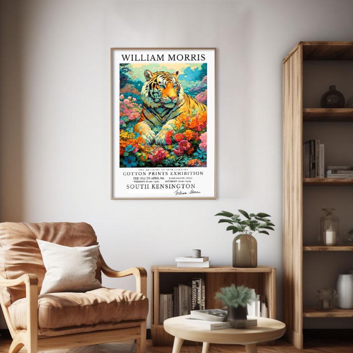 William Morris Tiger Wild Bloom Floral Vintage Exhibition Poster - Image 2