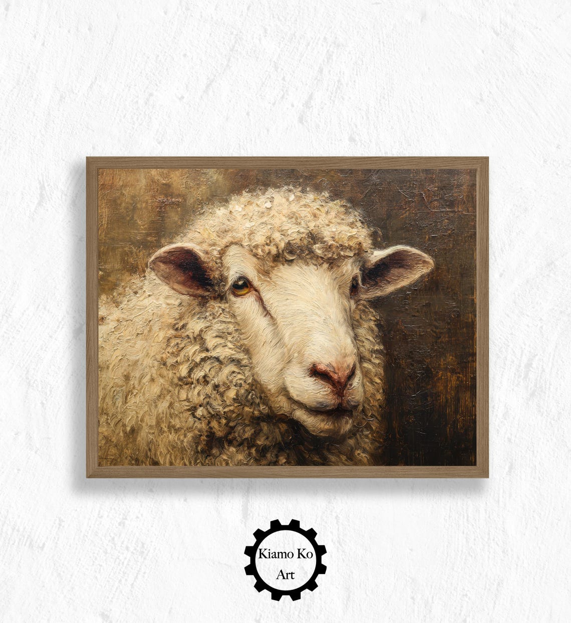 Close-Up Portrait Of A Curly Wool Sheep In Soft Light Poster