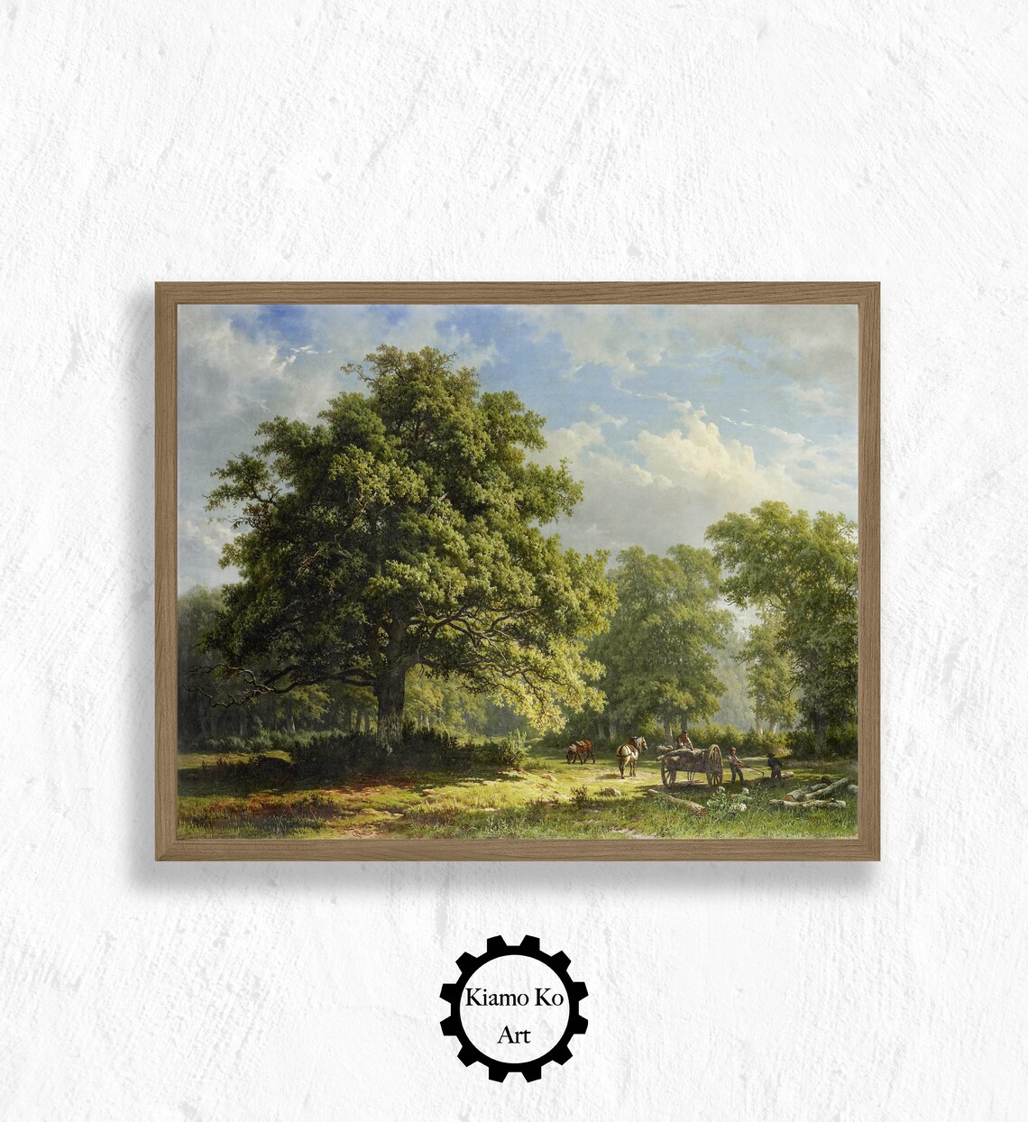 Golden Woodland Clearing Vintage Landscape With Horse Cart Poster