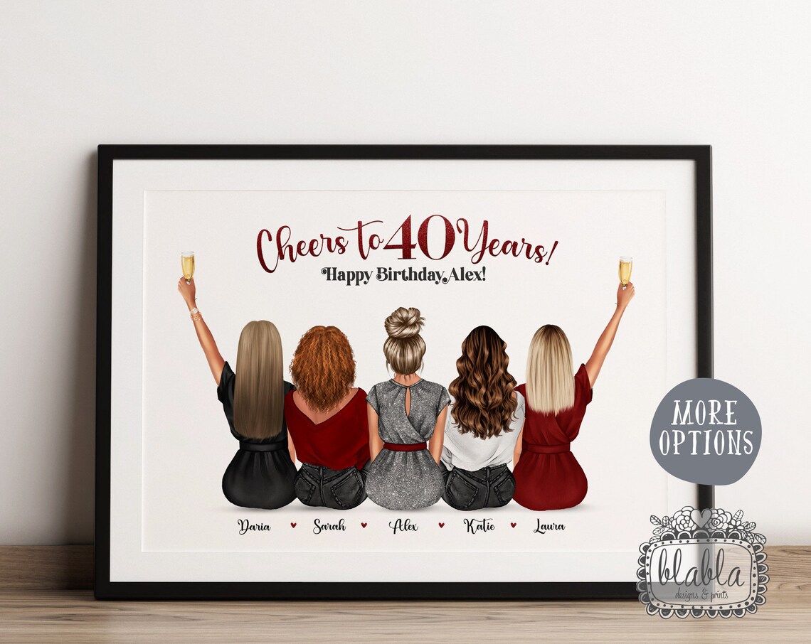 Cheers For 40 Years 40th Birthday Art Print