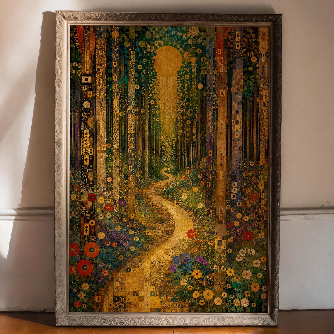 Gustav Klimt Forest Path, Golden Autumn Trees