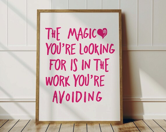 Motivational Quote Print Trendy Pink Wall Art