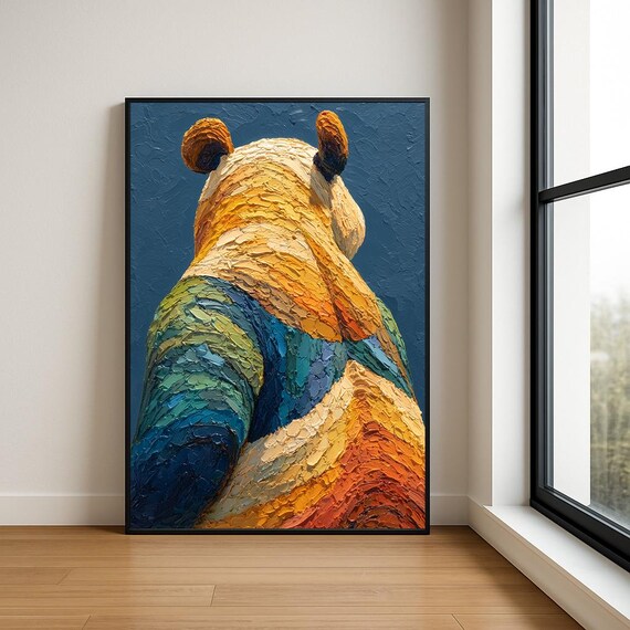 Colorful Panda Art Print High Resolution Animal Wall