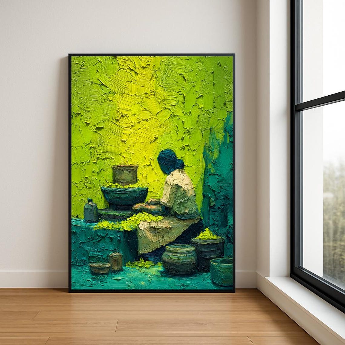 High Resolution Working Woman Oil Painting