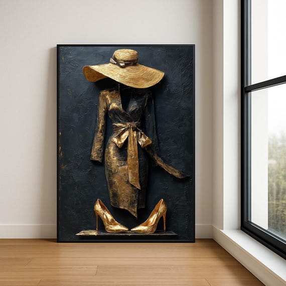 Elegant Lady In Dress Oil Painting Fashion Statement Art Print