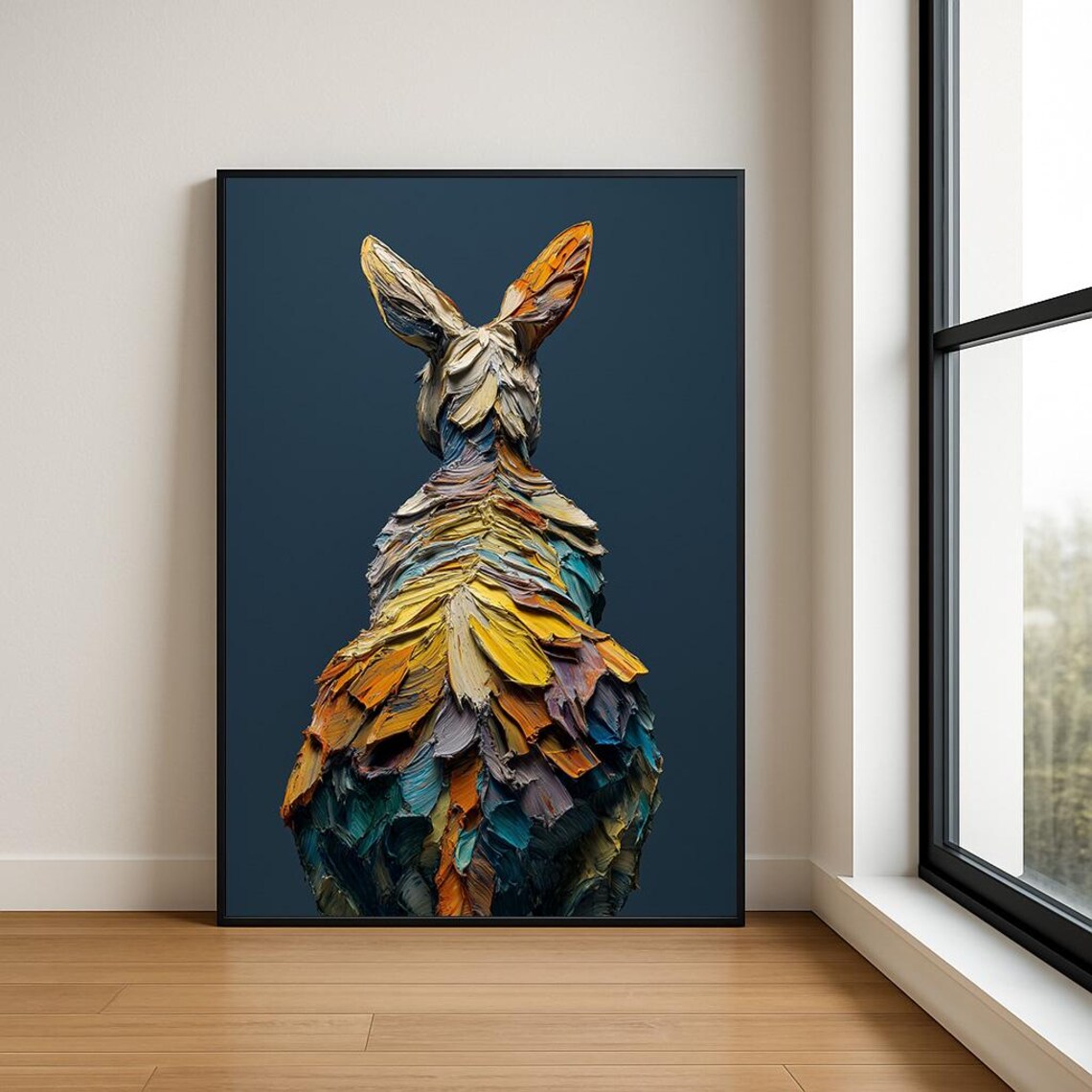 Colorful Rabbit Art Print High Resolution Animal Design