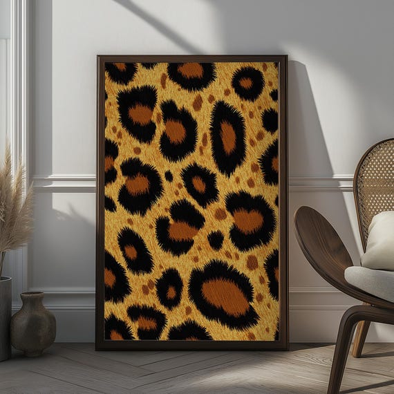 Leopard Print Wall Art Bold Animal Pattern Decor Safari Inspired Wall Print Wild Leopard Spots Artwork For Living Room Or Bedroom