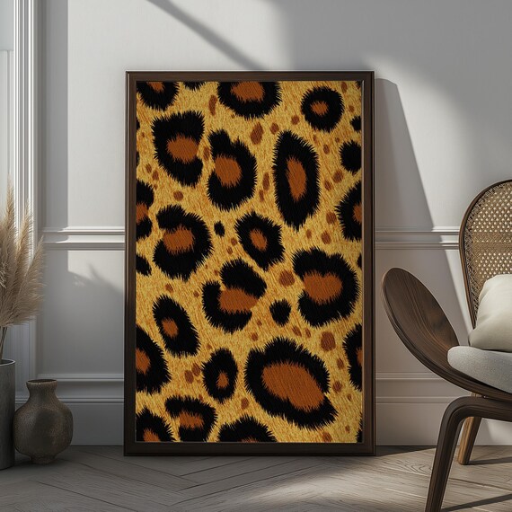 Stylish Bold Leopard Spots Animal Pattern Modern Home Decor Wall Art