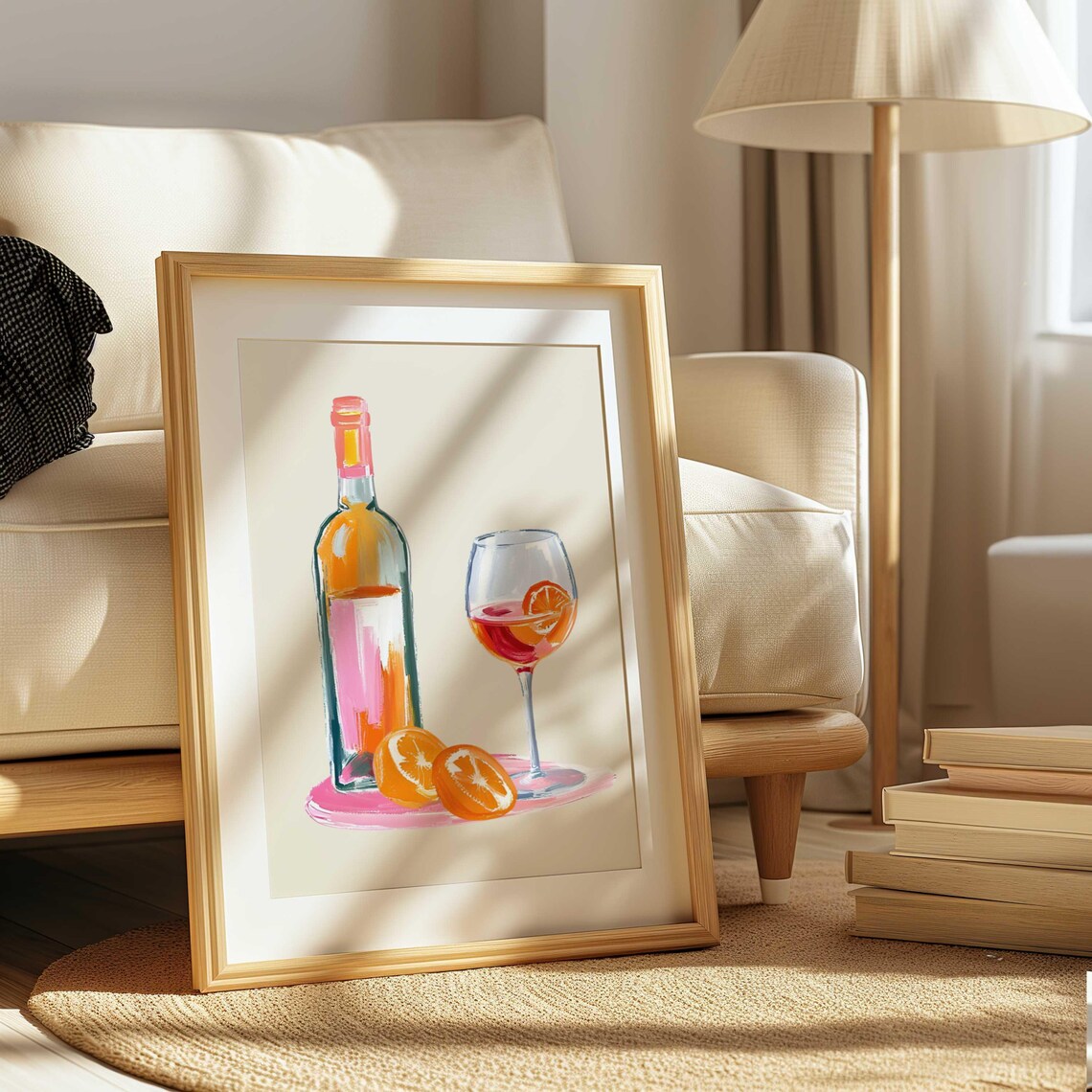 Aperol Spritz Watercolor Poster, Cocktail Art Print