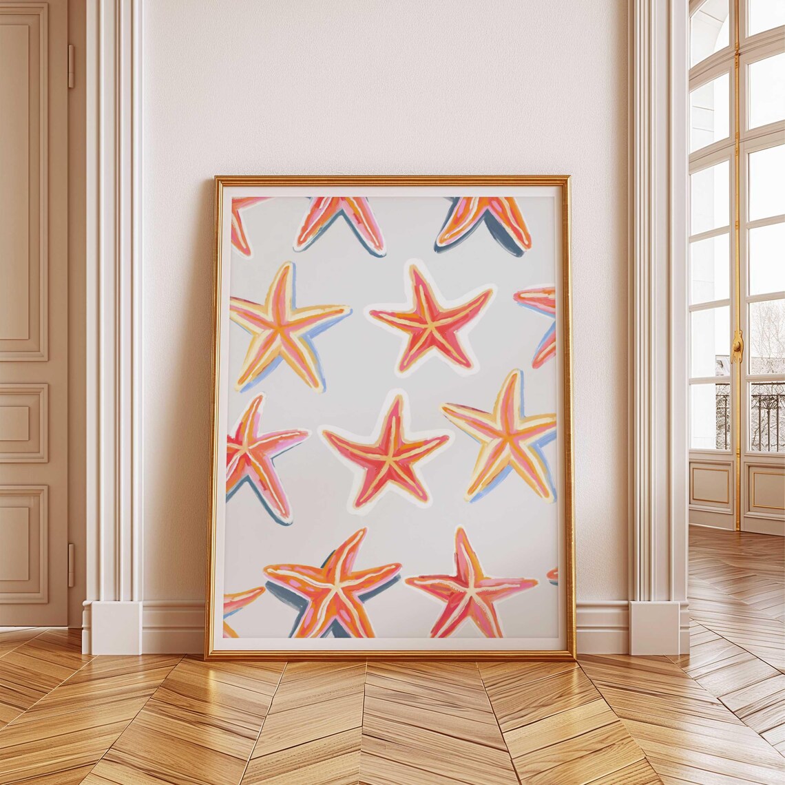 Starfish Coastal Print, Summer Beachy Gallery Wall